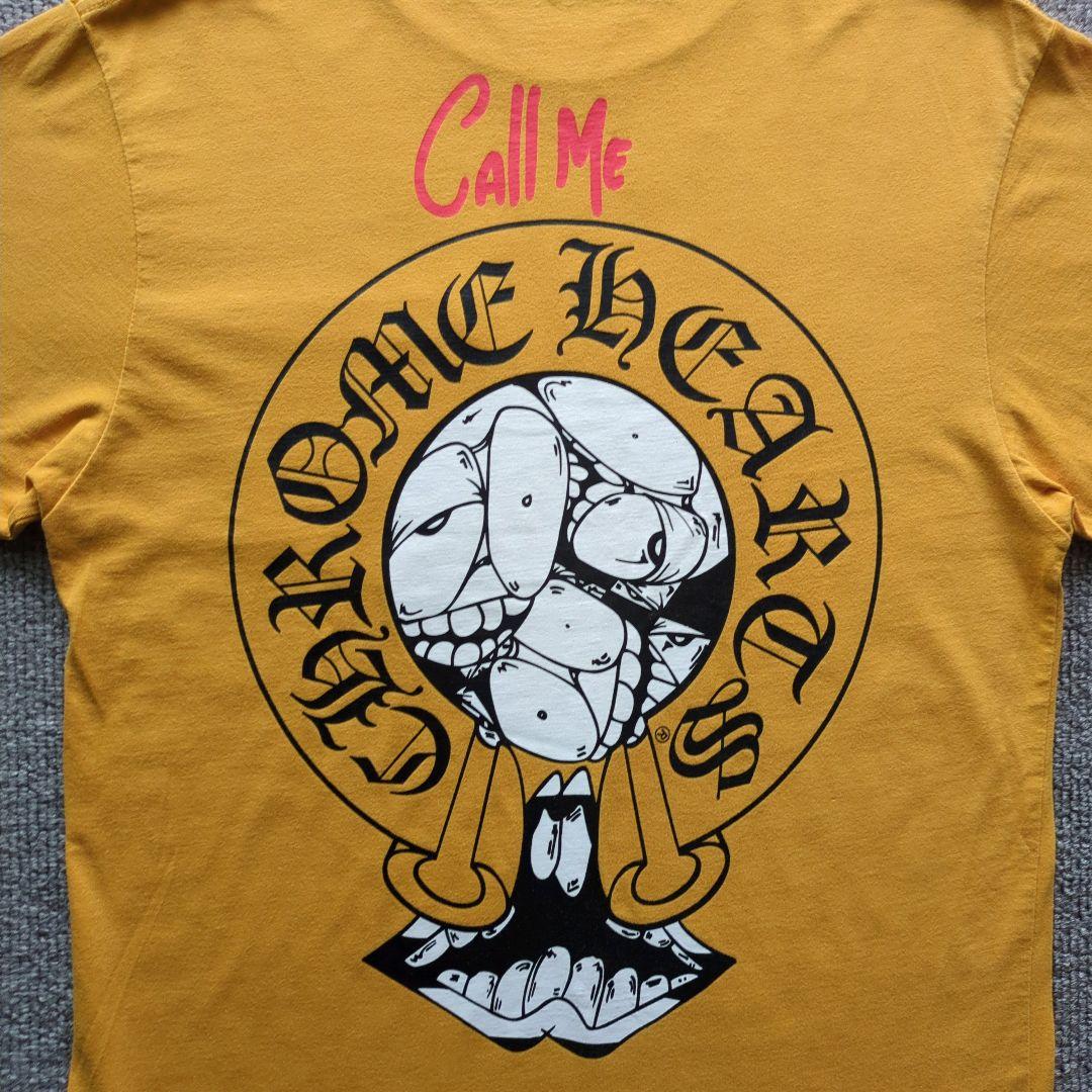 希少カラークロムハーツポケットTシャツSマスタードイエローバックプリントUSA製