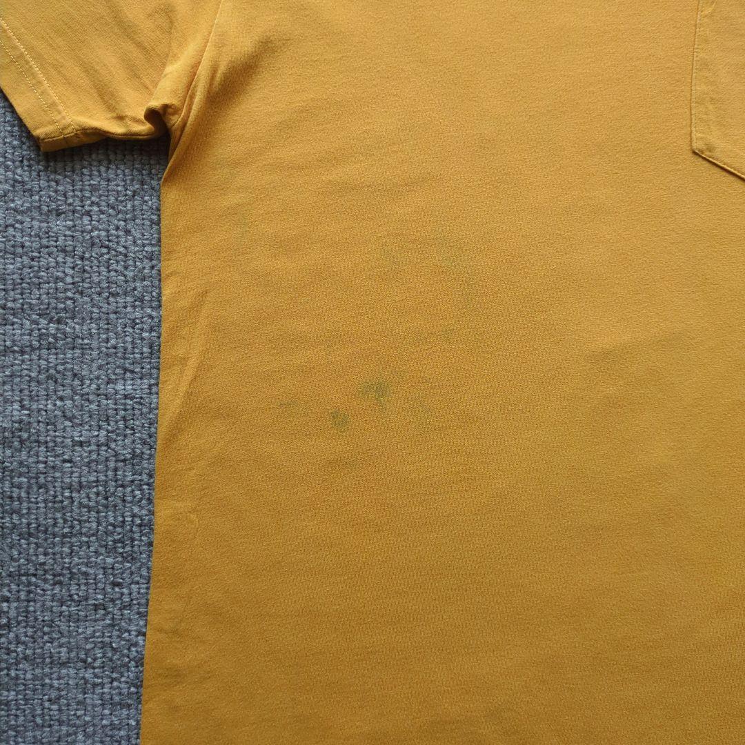 希少カラークロムハーツポケットTシャツSマスタードイエローバックプリントUSA製