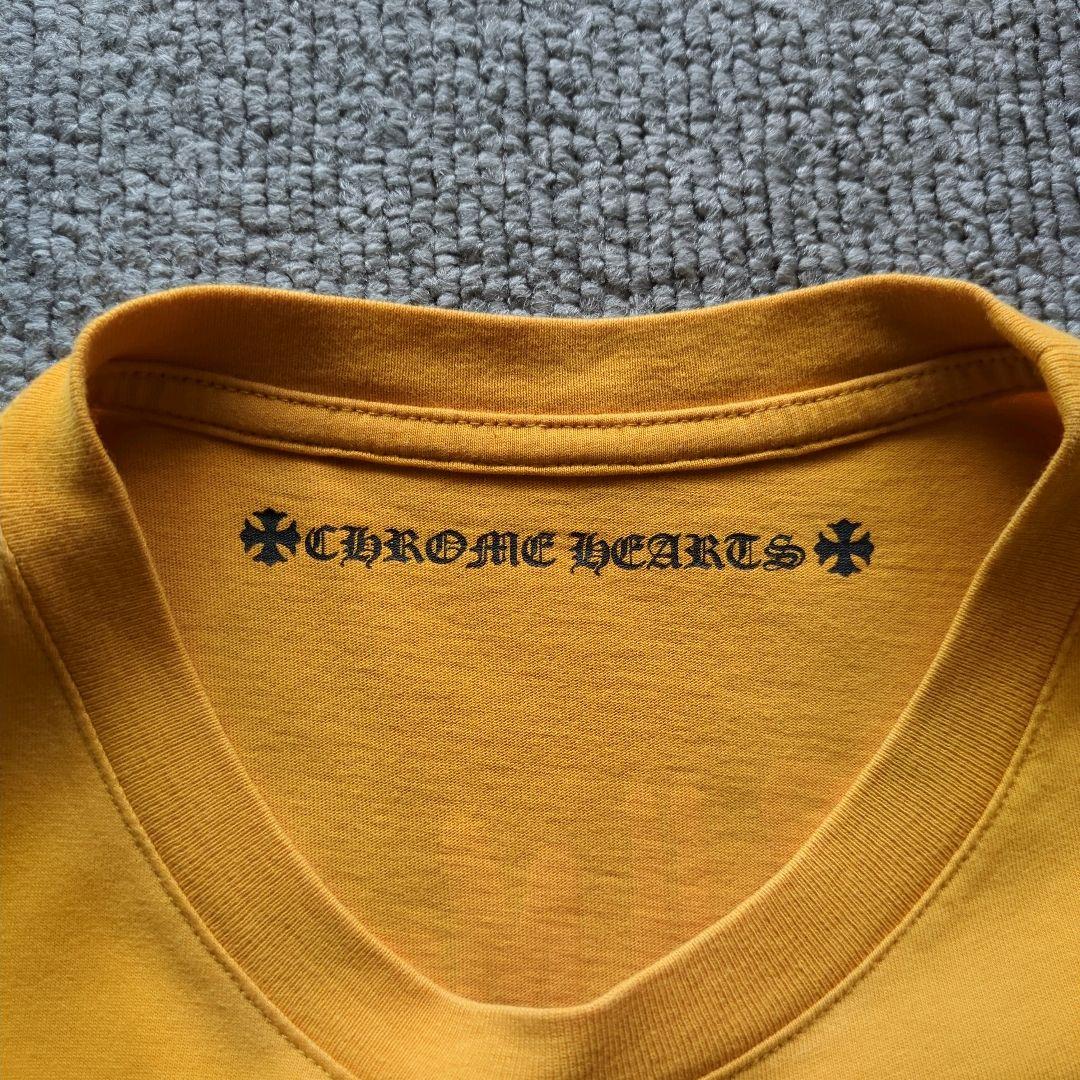 希少カラークロムハーツポケットTシャツSマスタードイエローバックプリントUSA製