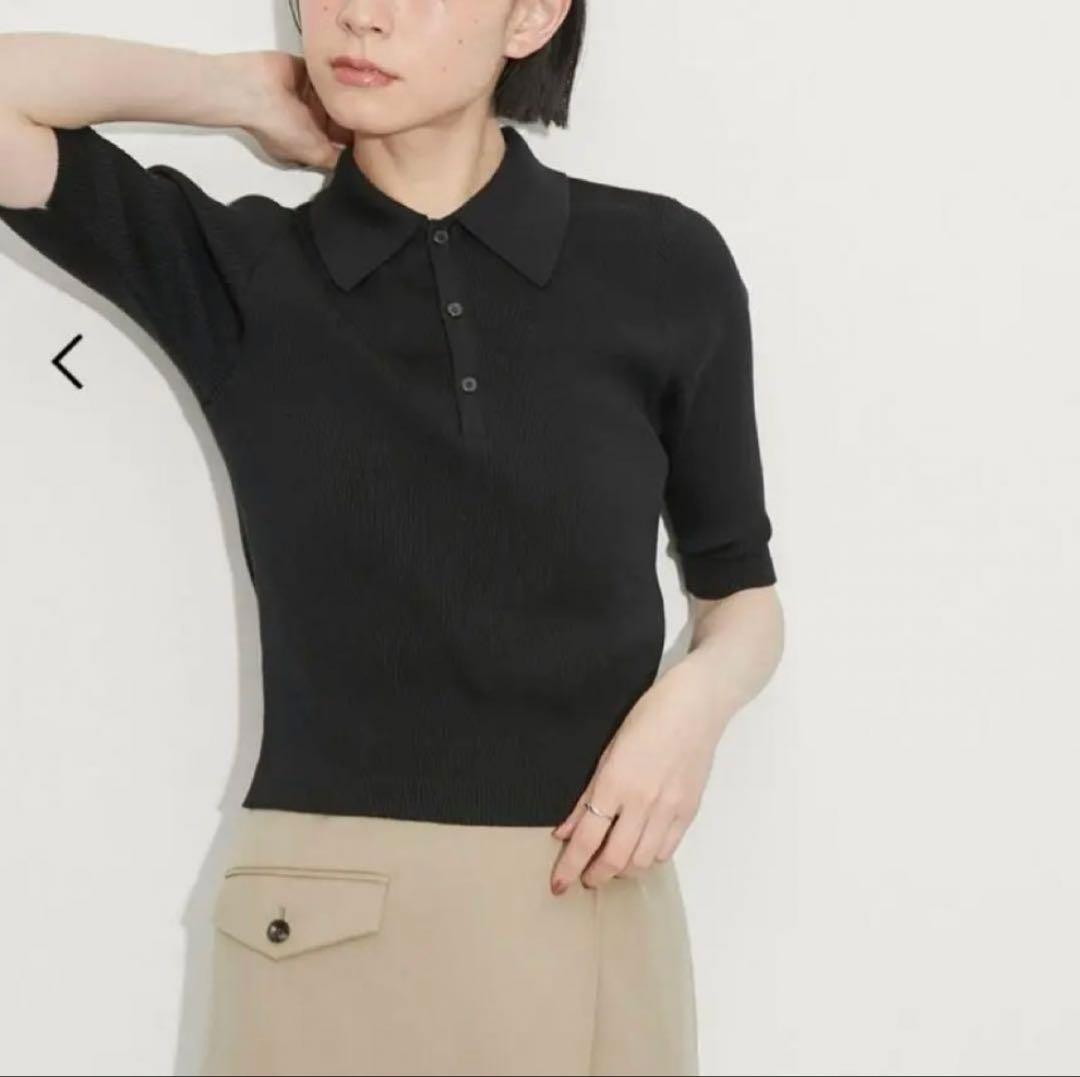 トップス AURALEE GIZA HIGH GAUGE RIB KNIT POLO