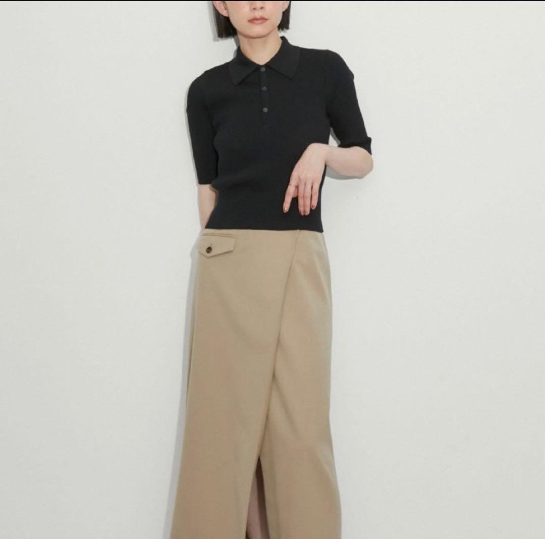 トップス AURALEE GIZA HIGH GAUGE RIB KNIT POLO