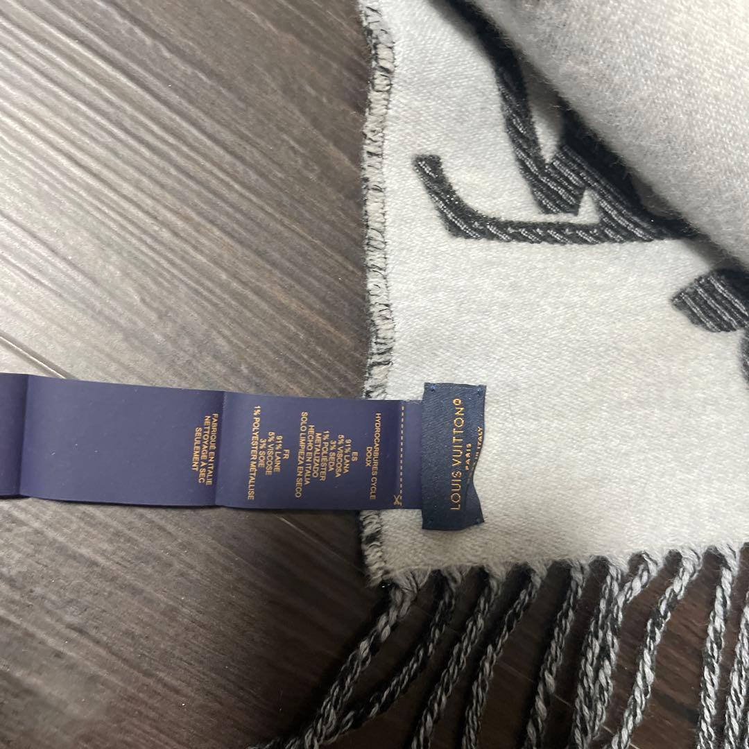 Louis Vuitton モノグラムマフラー 黒 ラメ