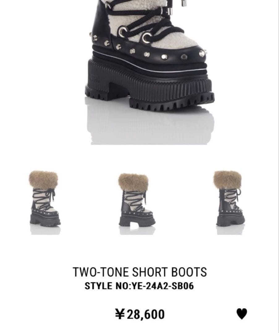 靴 YELLO TWO-TONE SHORT BOOTS