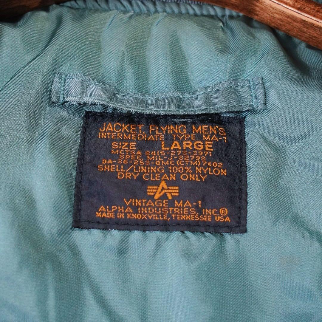 90s USA製《アルファインダストリーズ》MA-1(L)セージグリーン