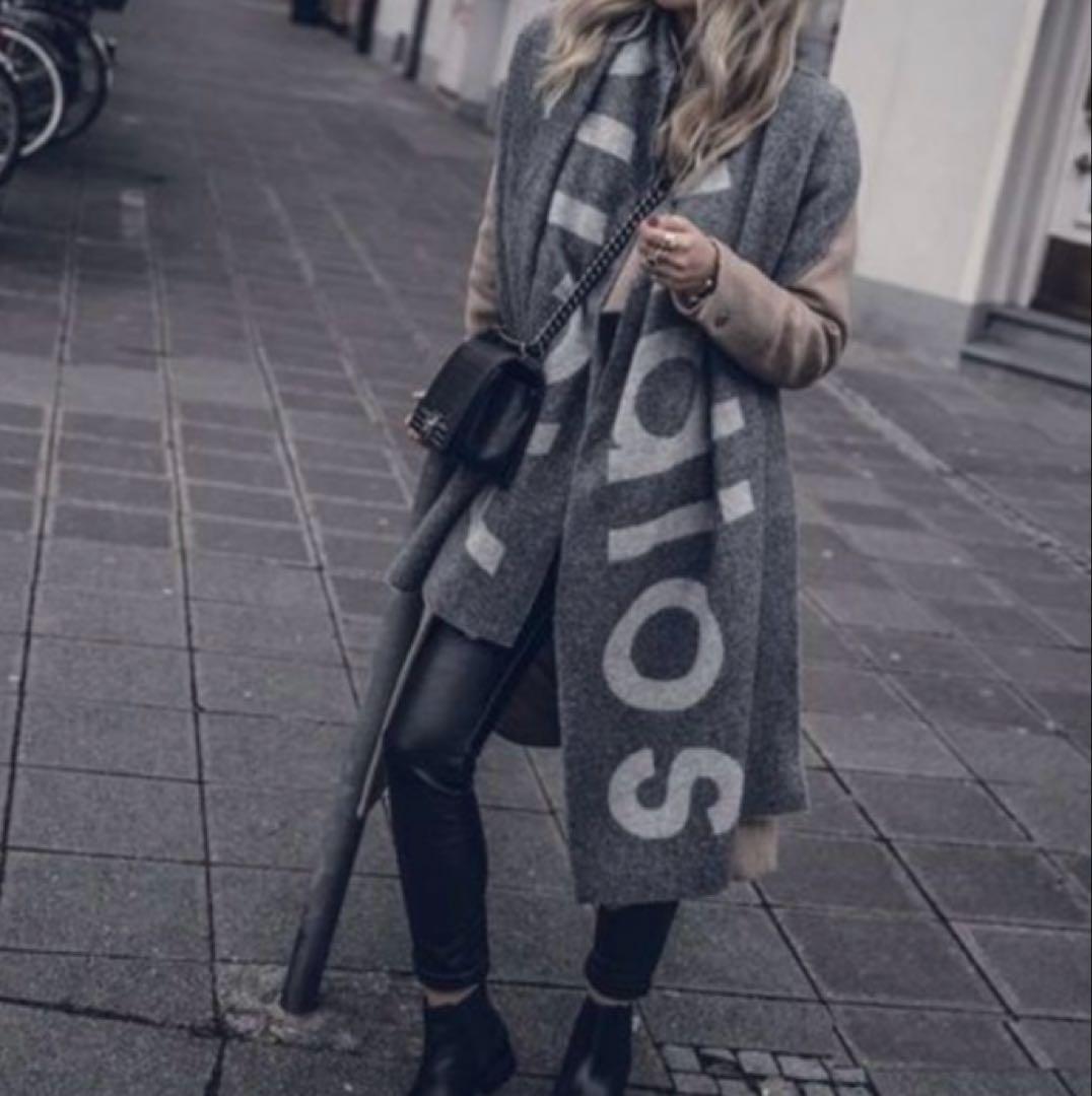 うさ木 アクネ ストゥディオズ Acne Studios ロゴ マフラー