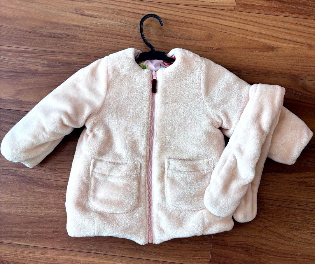 [美品]hakka baby ペイント フラワー プリント リバーシブルブルゾン
