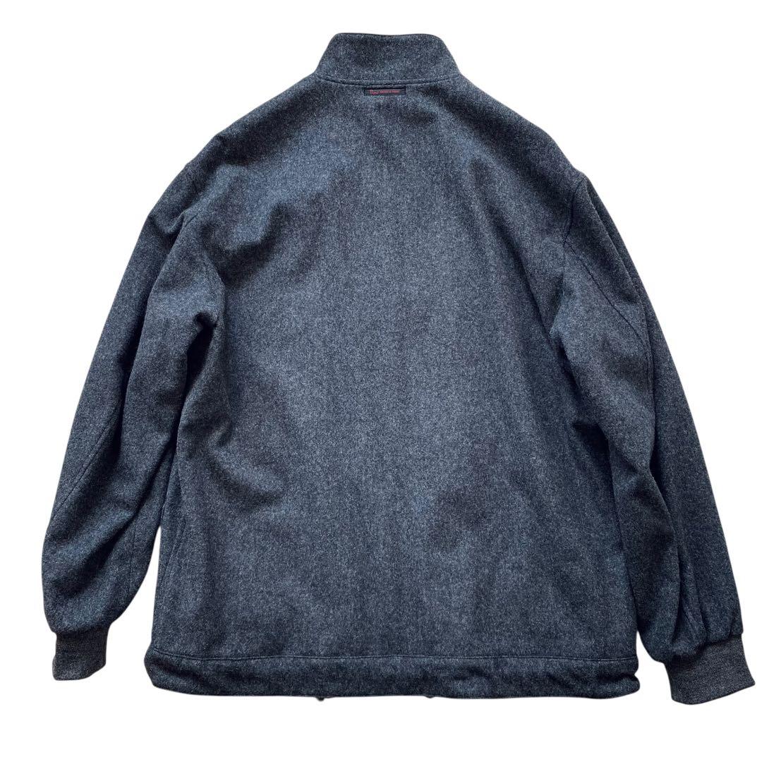 Papas パパス【美品】裏地チェック柄 フルジップ ウールブルゾン L