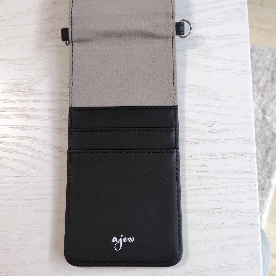 エジュー　ajew スマホショルダーマルチケースM　pureblack　保証書付