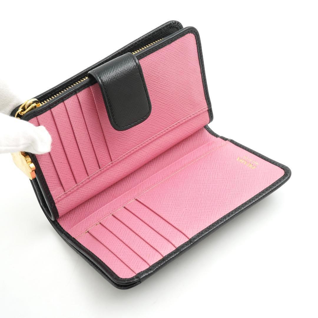 ✨極上美品・箱付き✨　PRADA 二つ折り　ロボット　サフィアーノ　バイカラー