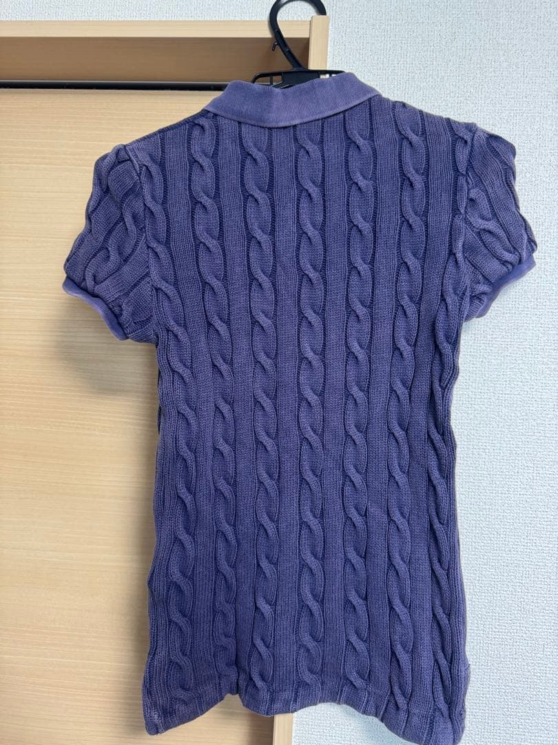 Polo Ralph Lauren ケーブル編みポロシャツ 半袖 紫