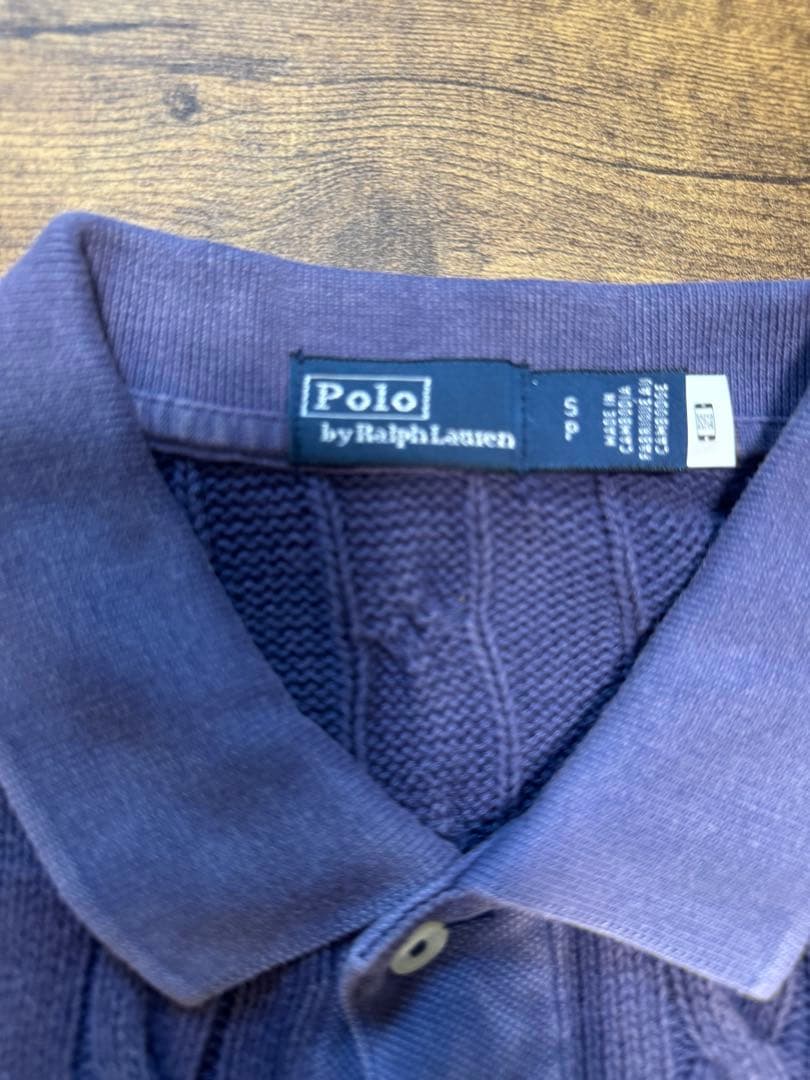 Polo Ralph Lauren ケーブル編みポロシャツ 半袖 紫
