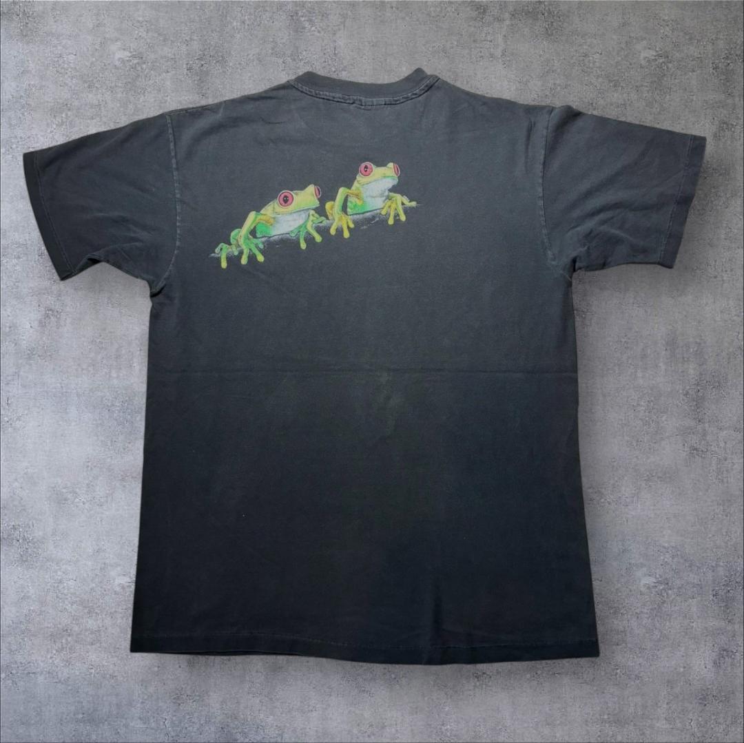 80s USA製 カエル ヴィンテージ Tシャツ アニマル 蛙 ヘインズ L 黒