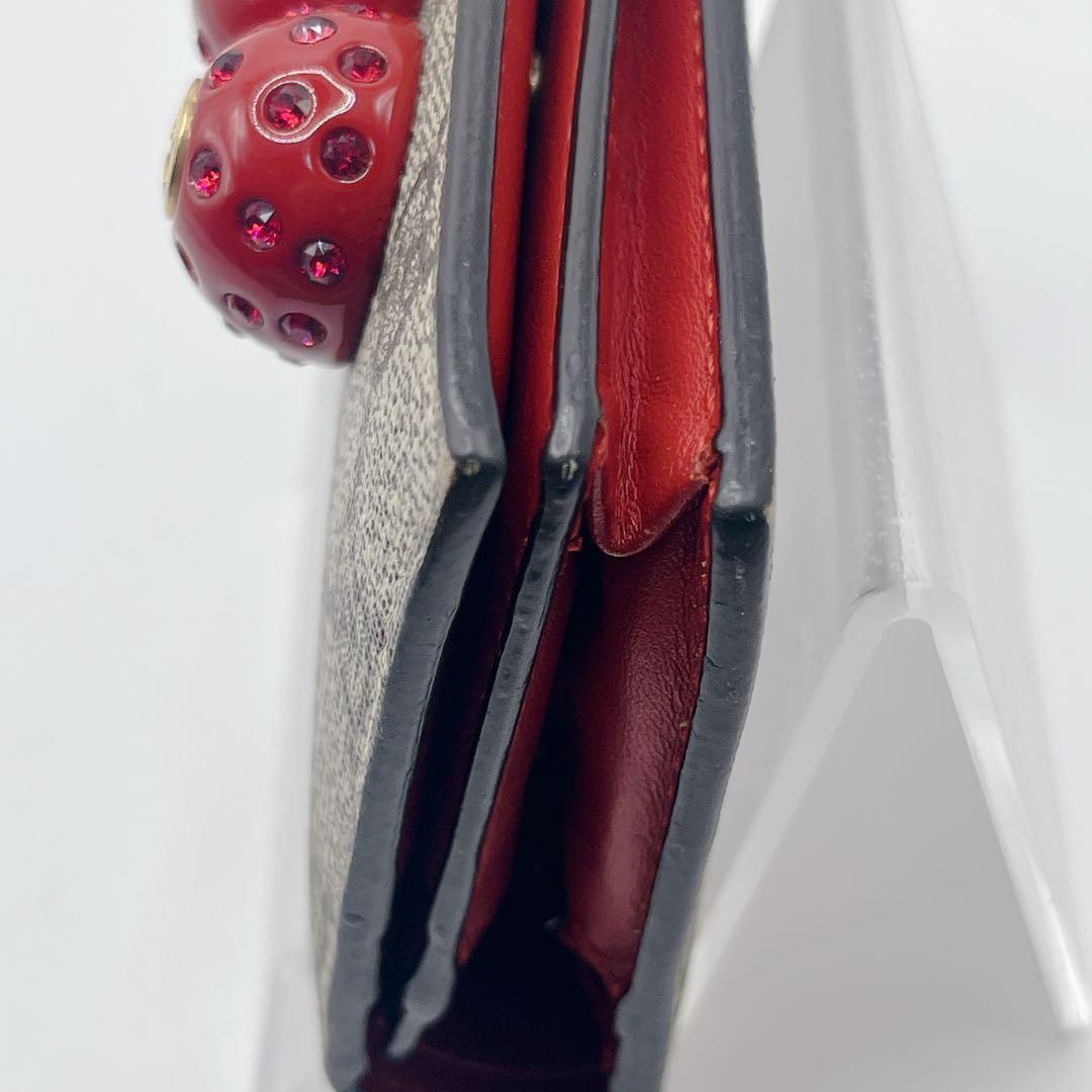 【美品】GUCCI グッチ チェリー 二つ折り財布 GGスプリーム チェリー