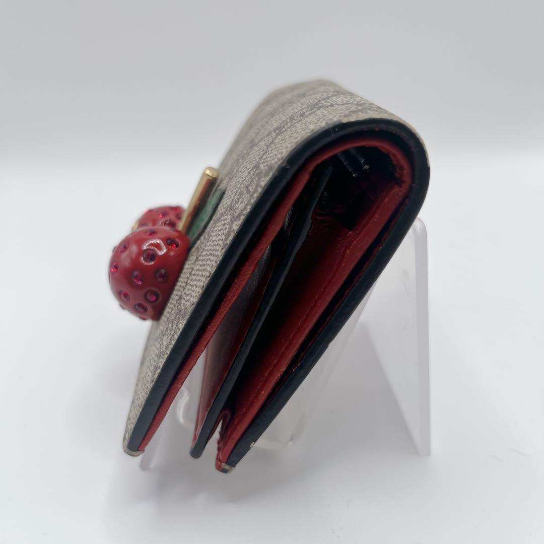 【美品】GUCCI グッチ チェリー 二つ折り財布 GGスプリーム チェリー