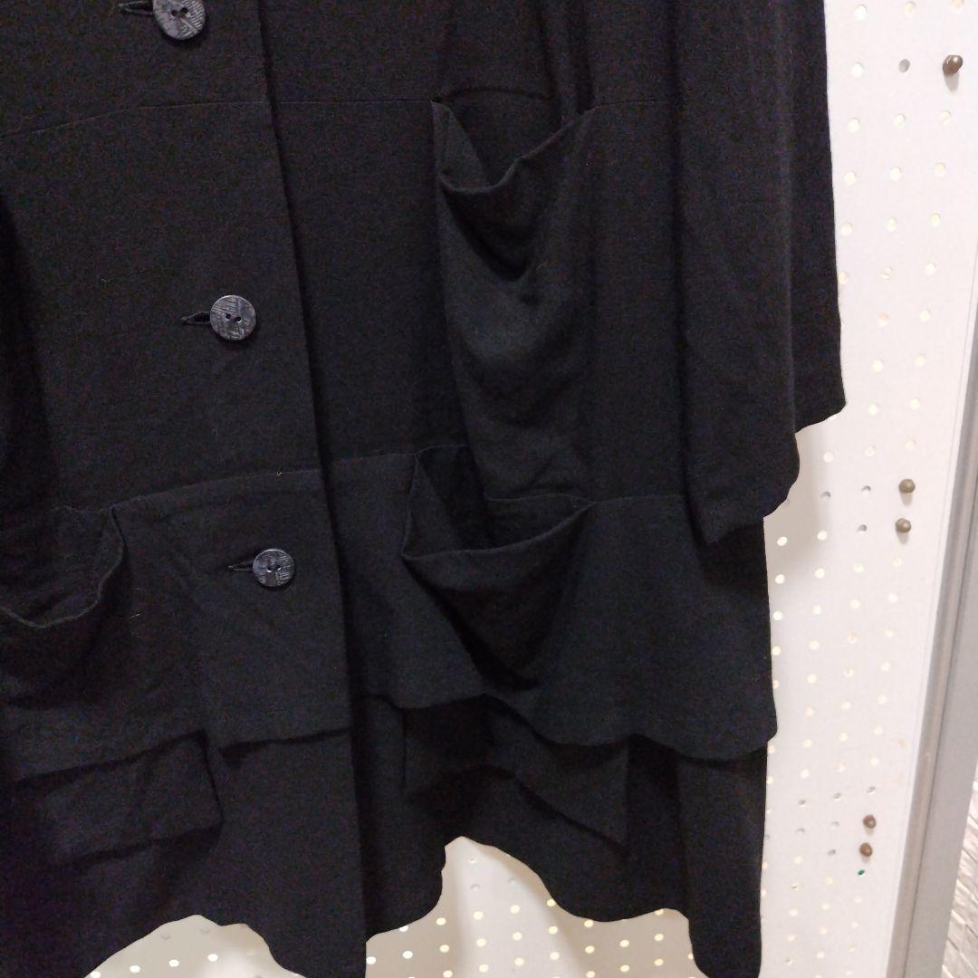 m4 新品 慈雨 じう ブラック ボタン ロングコート40定価51450円L