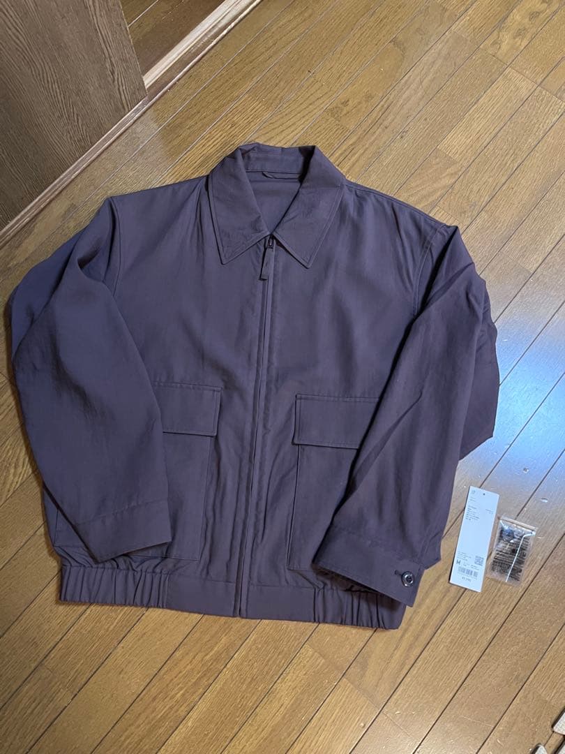 UNIQLO U ショートブルゾン　2026ss 74パープル　Mサイズ