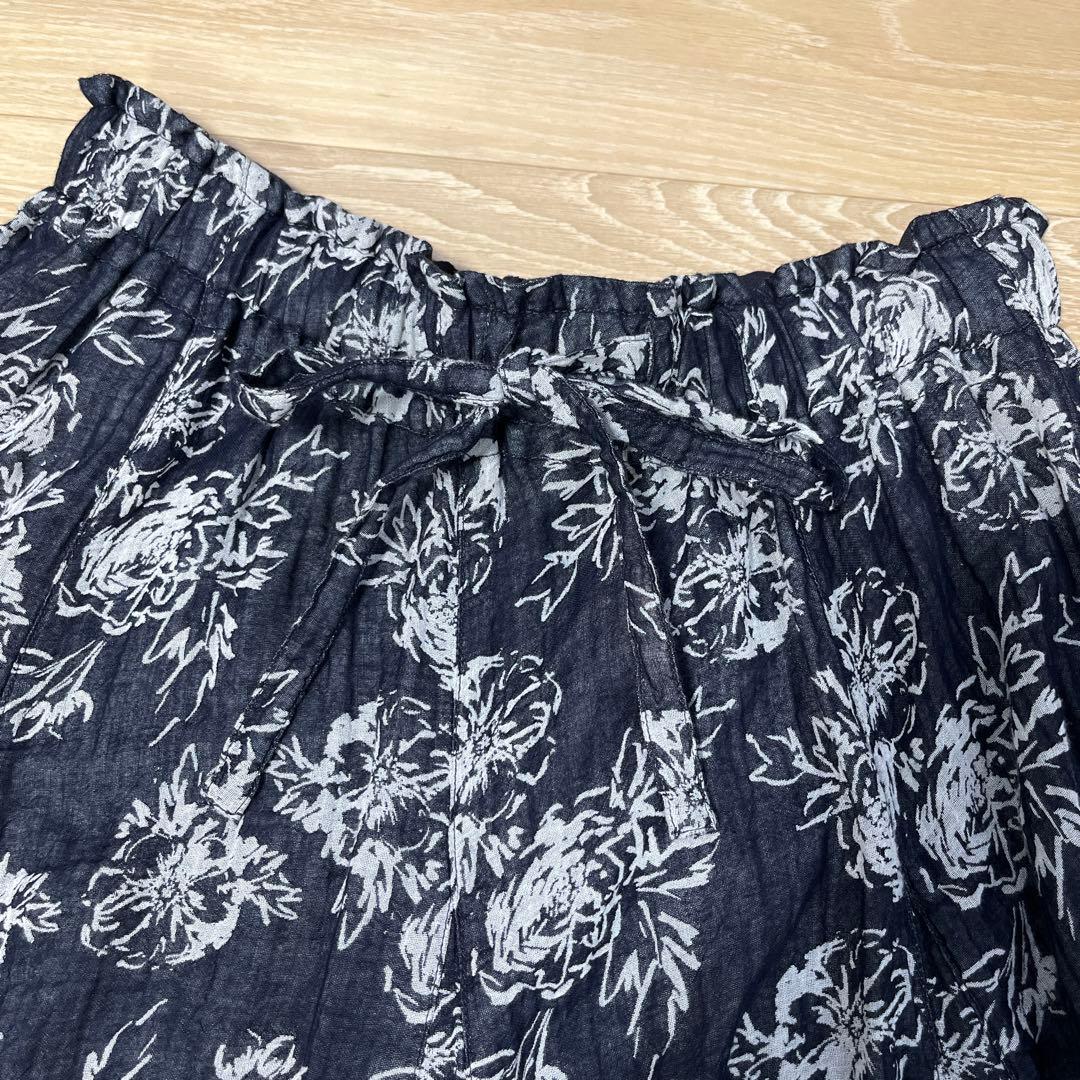 【Plantation】 ロングスカート　フレア コットンガーゼ　花