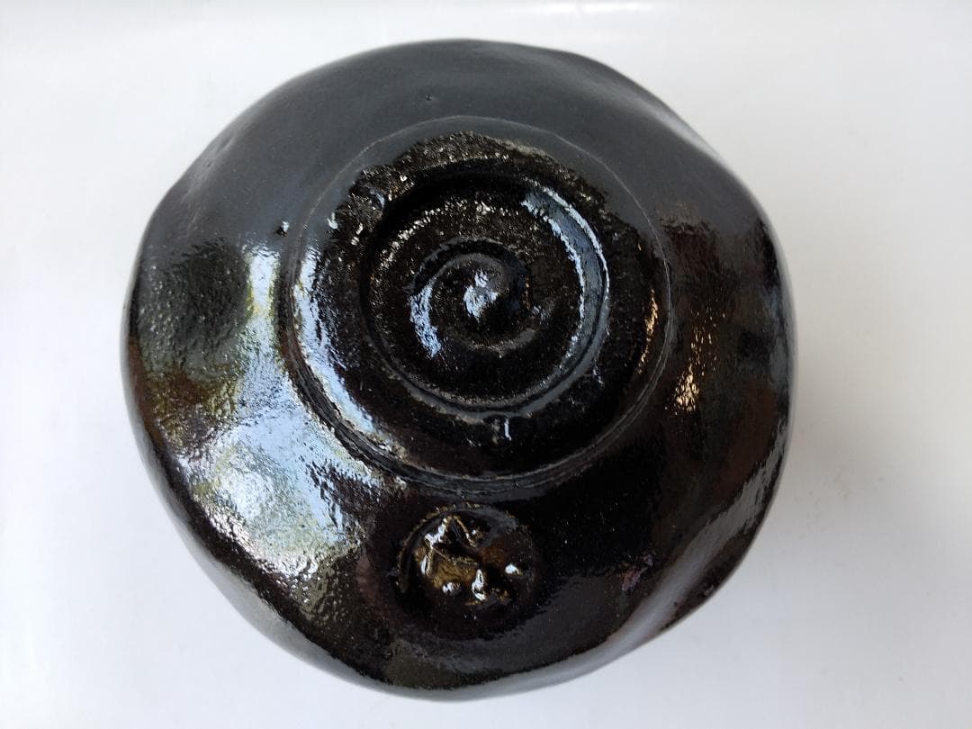 九谷 柏翠 黒楽茶碗 黒楽 共箱 茶道具 茶器 茶碗 美品 です。