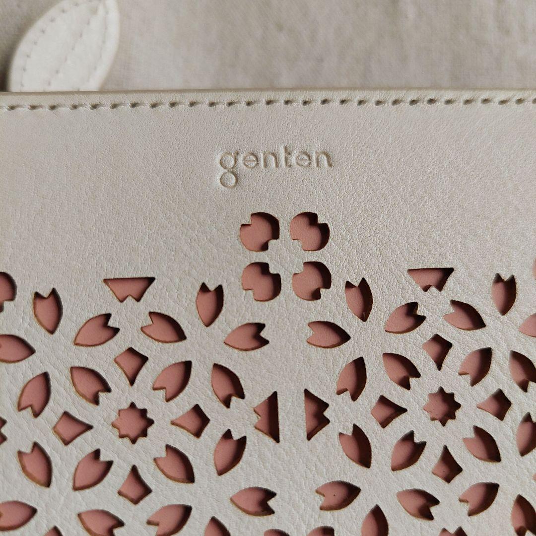 genten フラッターカットワーク　二つ折り財布