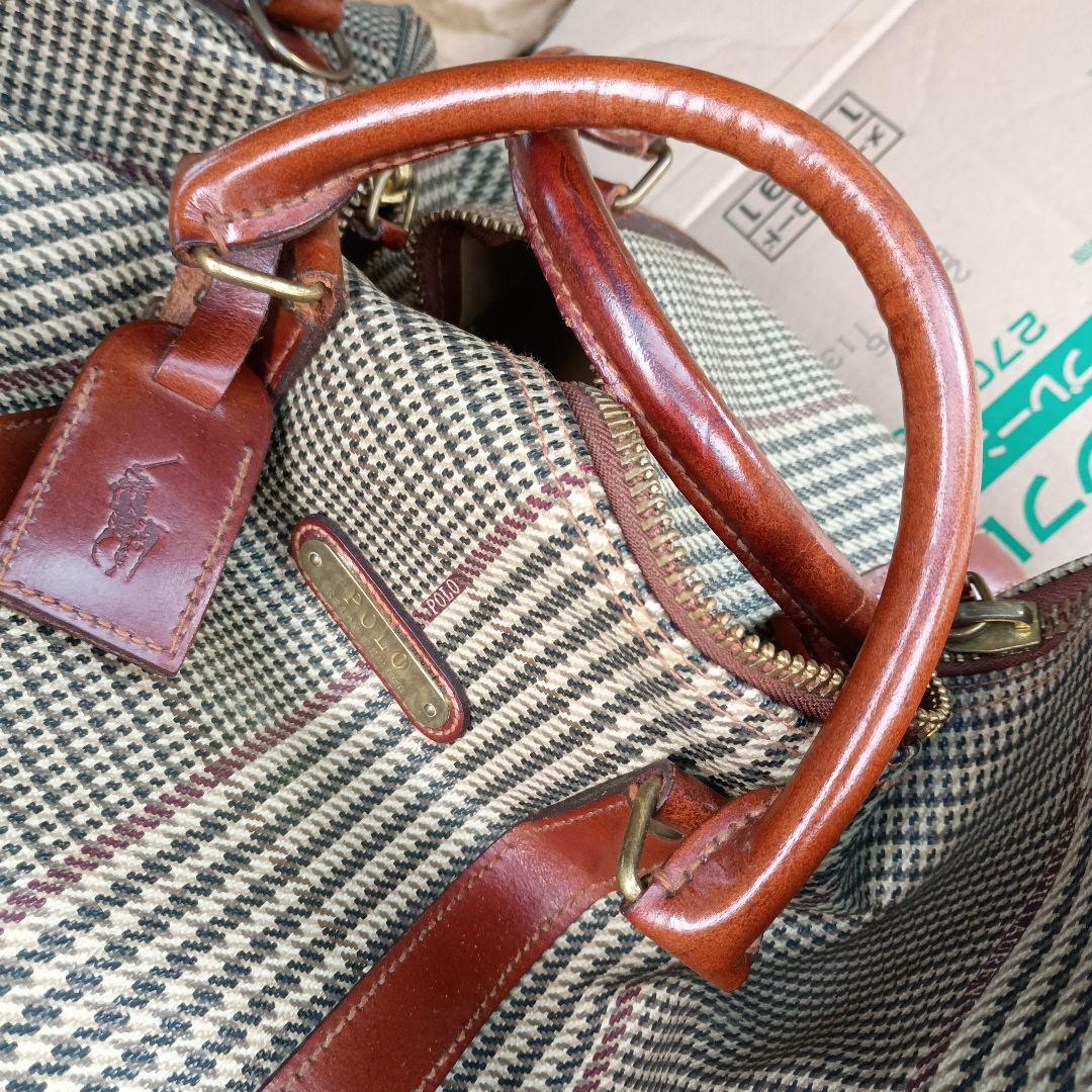 Polo チェック柄 ボストンバッグ