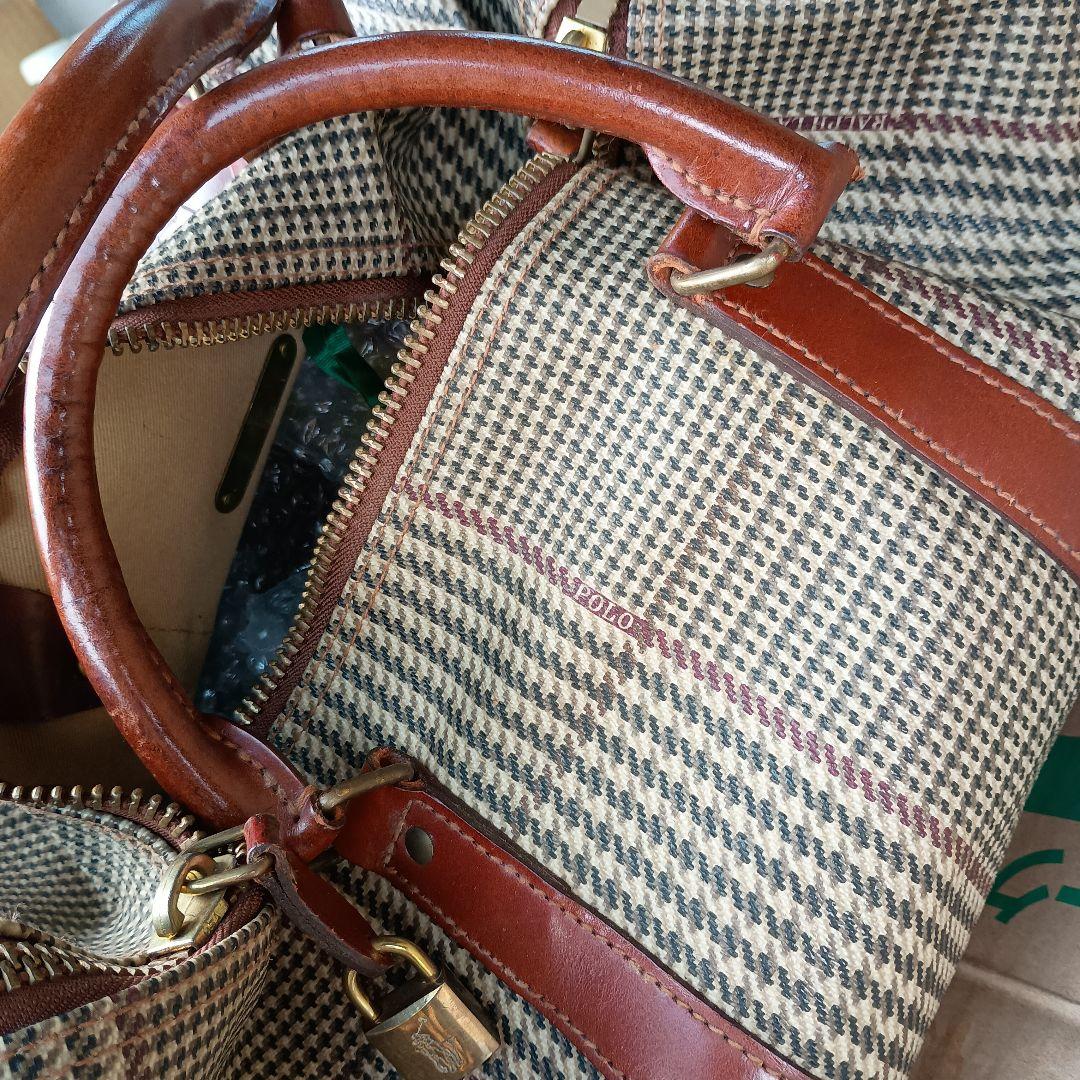 Polo チェック柄 ボストンバッグ