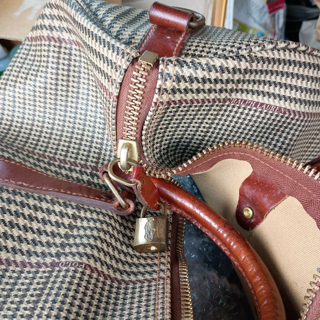 Polo チェック柄 ボストンバッグ