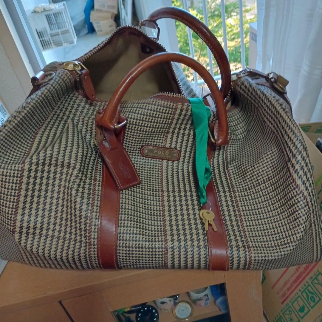 Polo チェック柄 ボストンバッグ