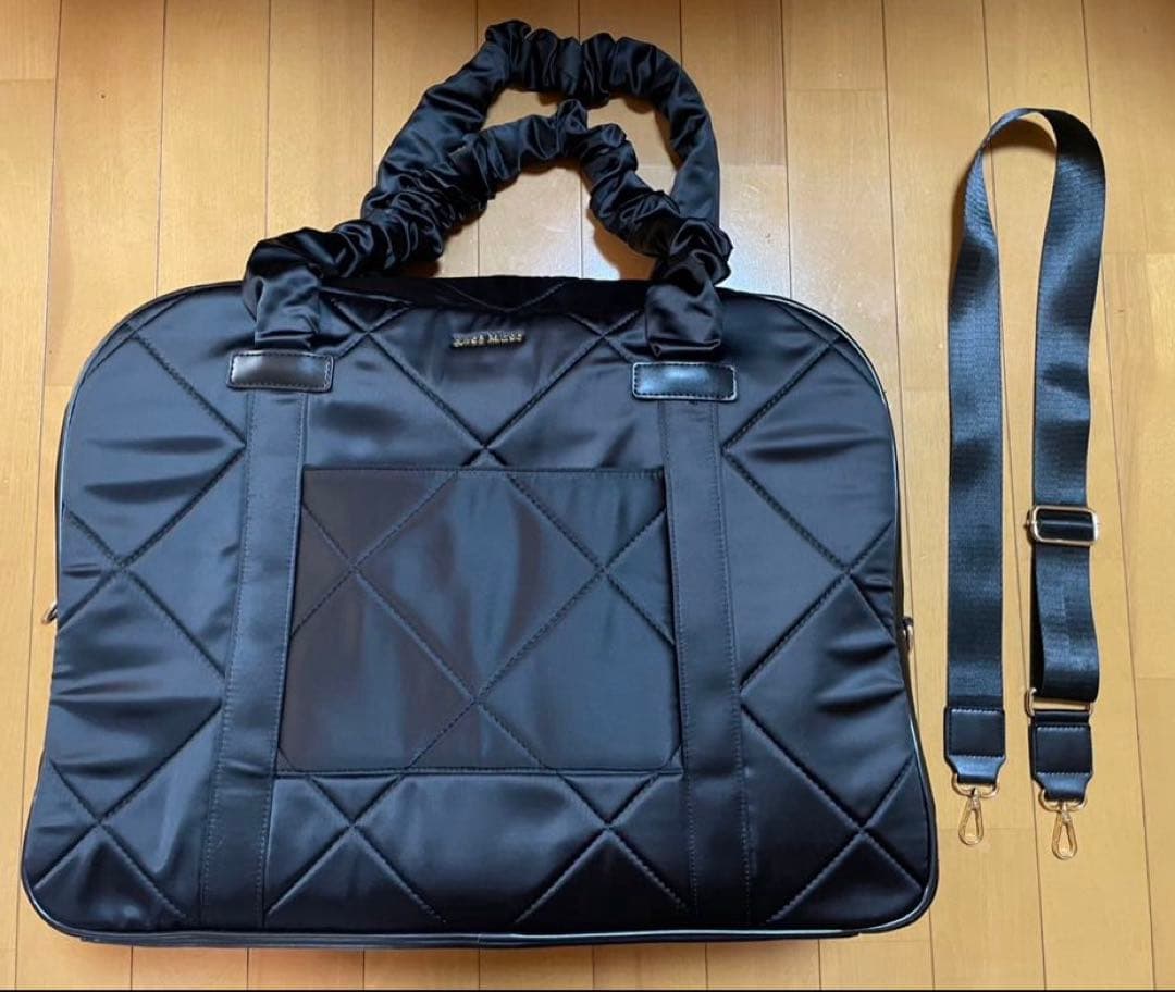 ロゼミューズ Satin traveling boston bag black