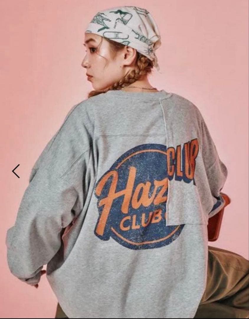 ニコアンド ［HAZY CLUB］てぃらCLUBリメイクTシャツ　グレー
