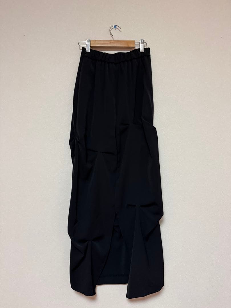 CAPRICIEX LE'MAGE タックドレープスカート　ブラック　36(S)