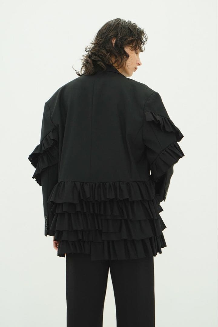 ジャケット・アウター CLANE FRILLED TAILORED JACKET