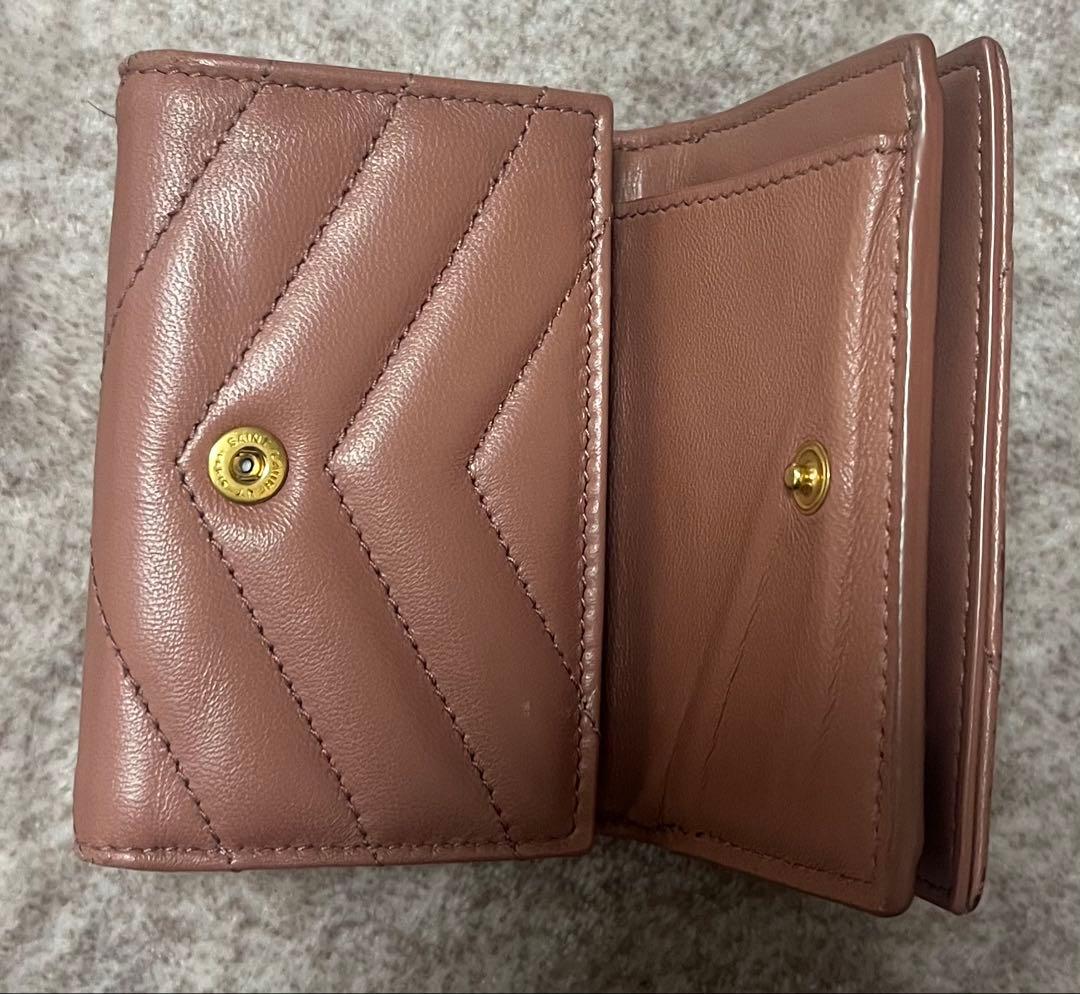 YSL ピンク 三つ折り財布