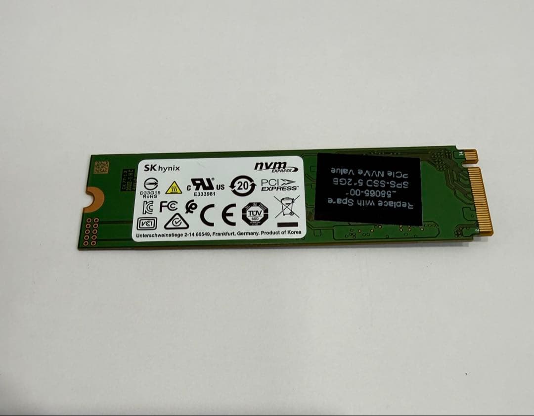 SK hynix 512GB NVMe 内蔵型SSD 動作確認済