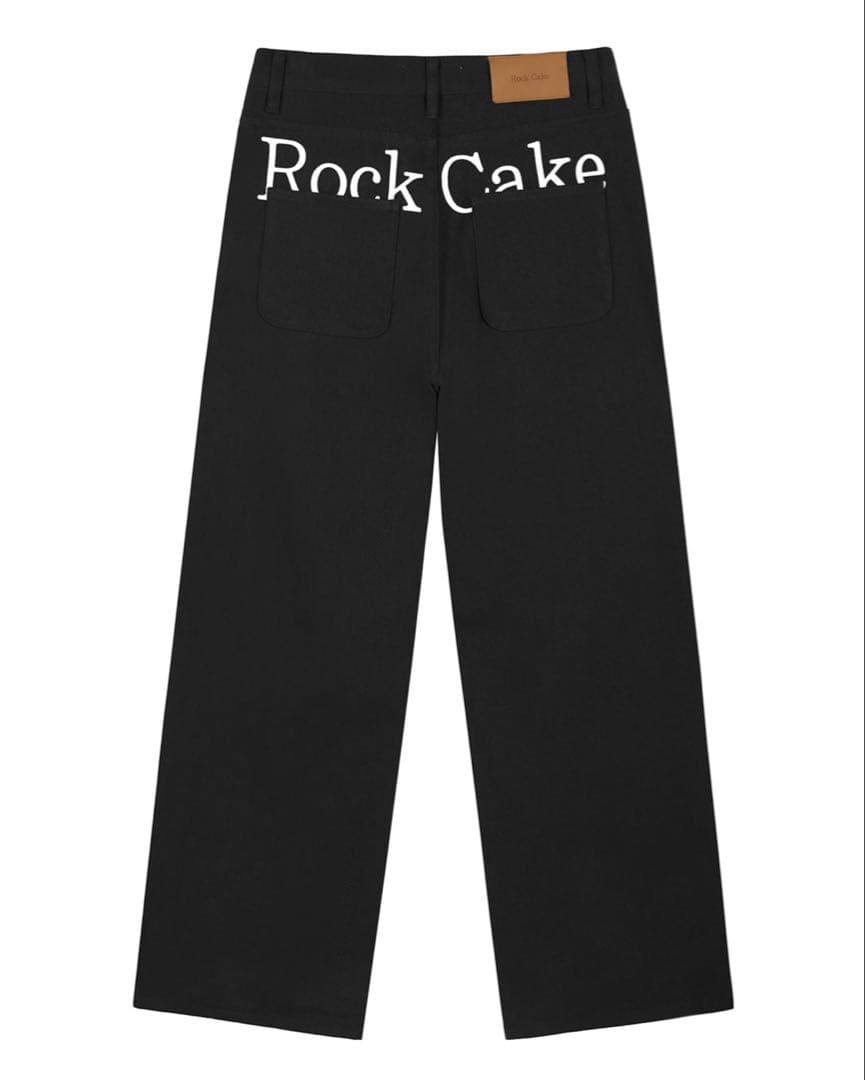 Rock Cake ブラック ワイドレッグデニム