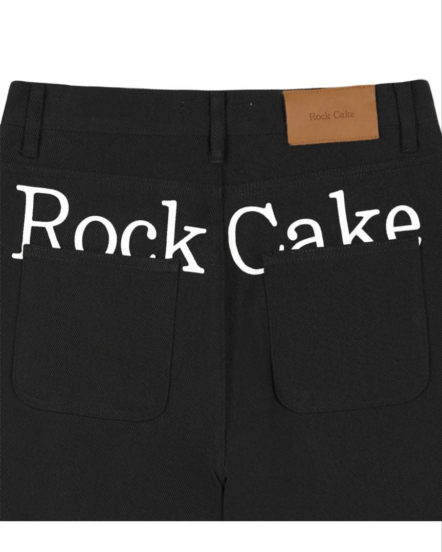Rock Cake ブラック ワイドレッグデニム