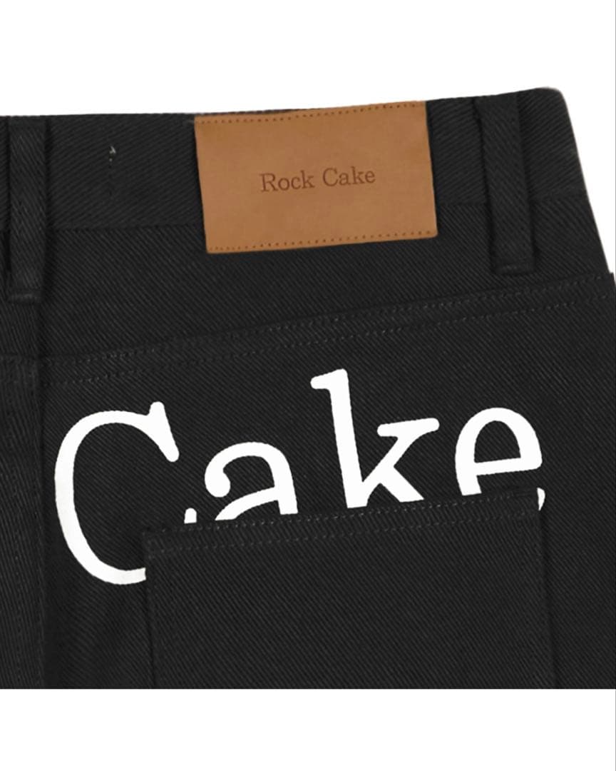 Rock Cake ブラック ワイドレッグデニム