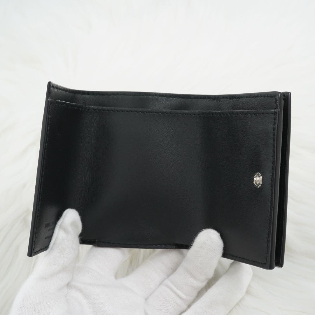 新品未使用品　箱付き　SAINT LAURENT 三つ折り財布　ロゴグラム　黒