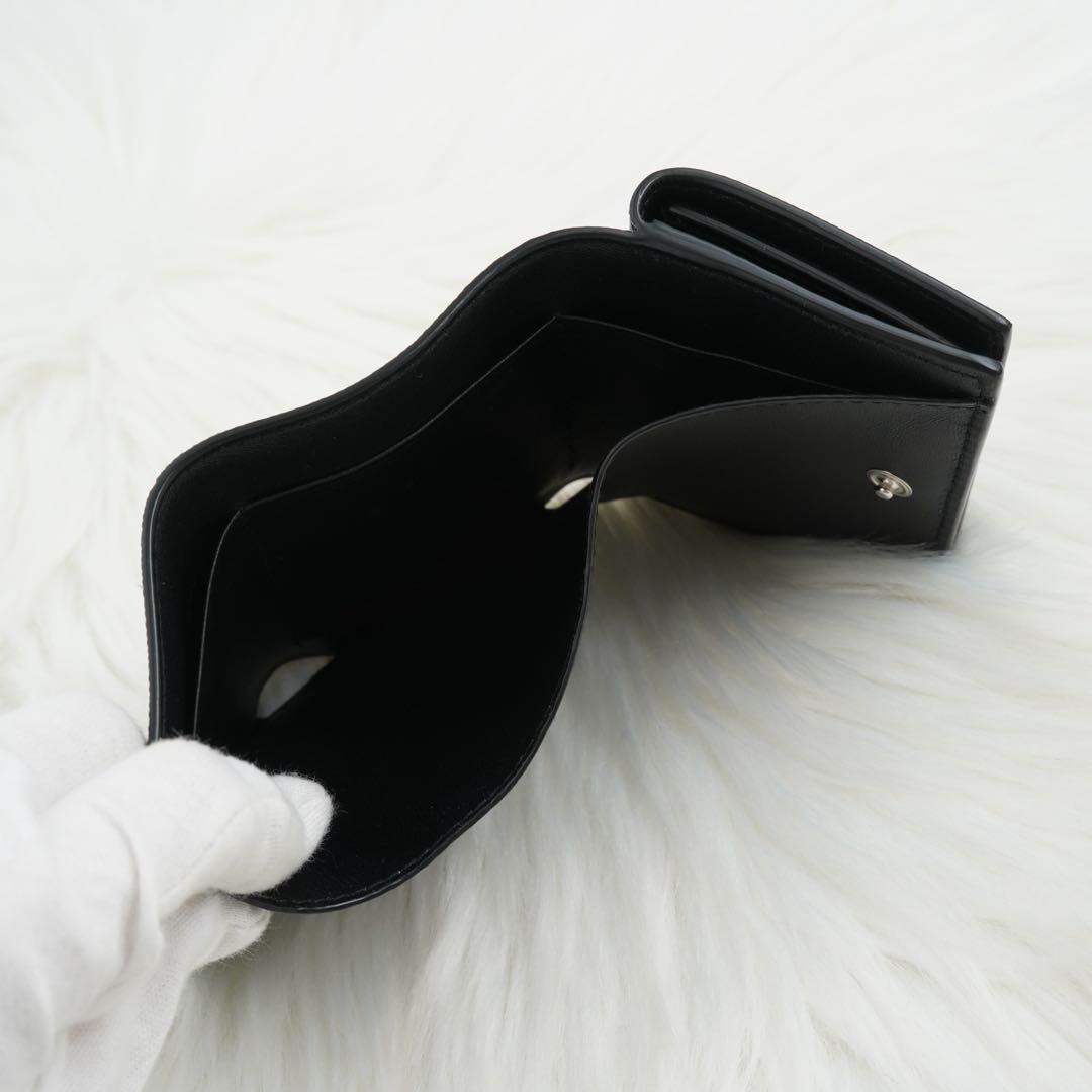 新品未使用品　箱付き　SAINT LAURENT 三つ折り財布　ロゴグラム　黒