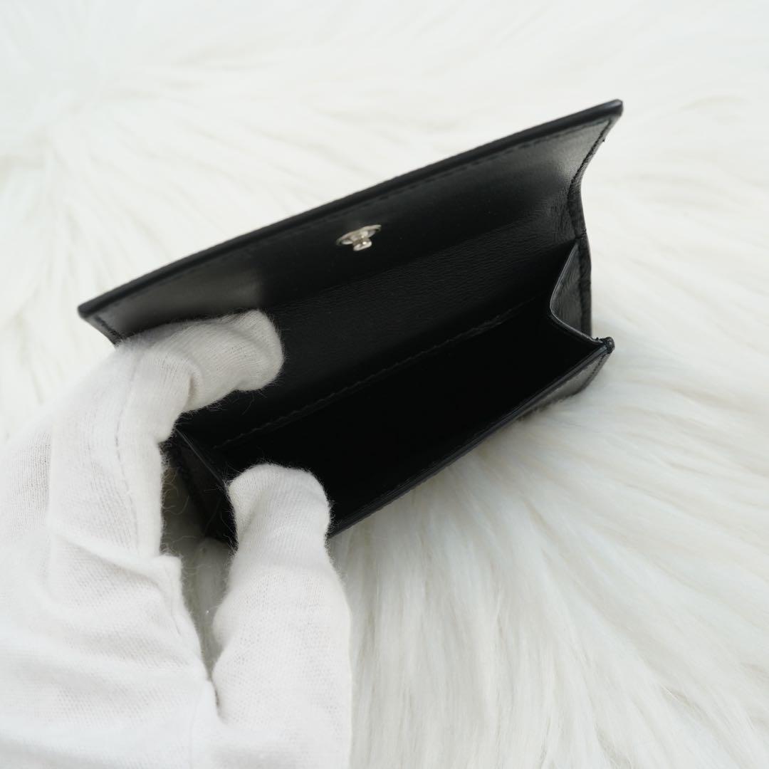 新品未使用品　箱付き　SAINT LAURENT 三つ折り財布　ロゴグラム　黒