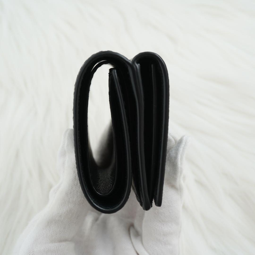 新品未使用品　箱付き　SAINT LAURENT 三つ折り財布　ロゴグラム　黒