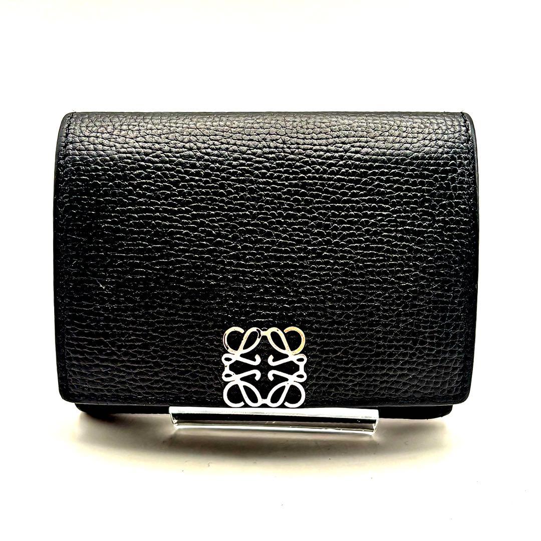 美品 !LOEWE アナグラム ブラック 三つ折り財布