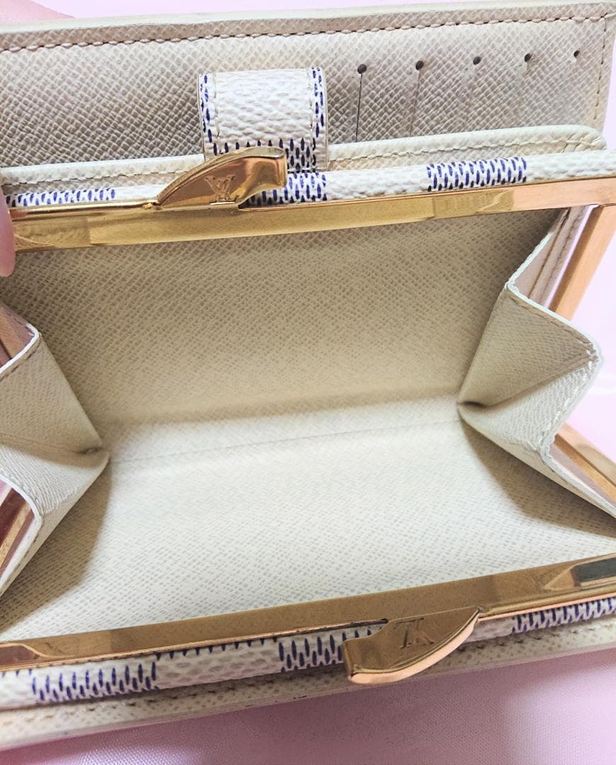 【LOUIS VUITTON】ダミエ アズール ★ 二つ折り 財布 美品