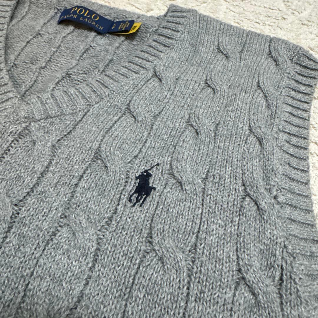 【Sサイズ】Polo Ralph Lauren ケーブルニットベスト ベージュ