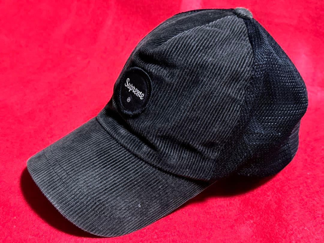 Supreme 初期物 コーデュロイ メッシュバック キャップ 黒