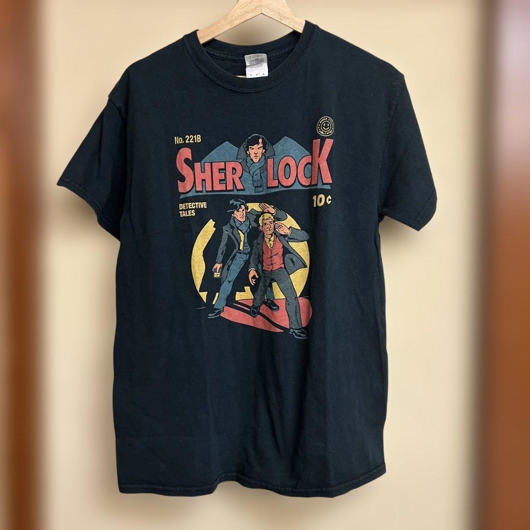 US古着Tシャツ シャーロックホームズ SHER LOCK ブラック