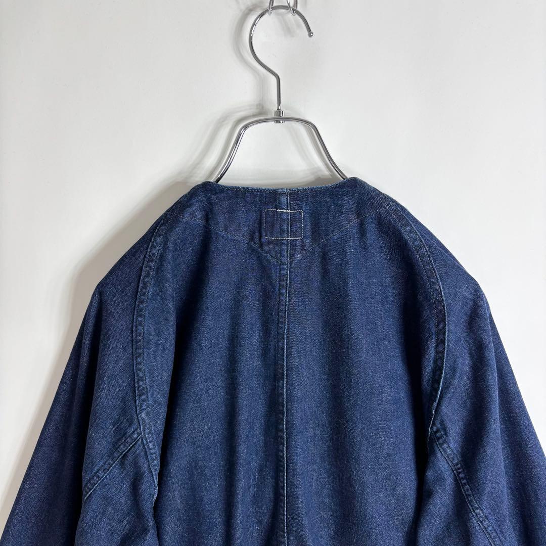 【美品】25SS POST O'ALLS ノーカラー デニムカバーオール L