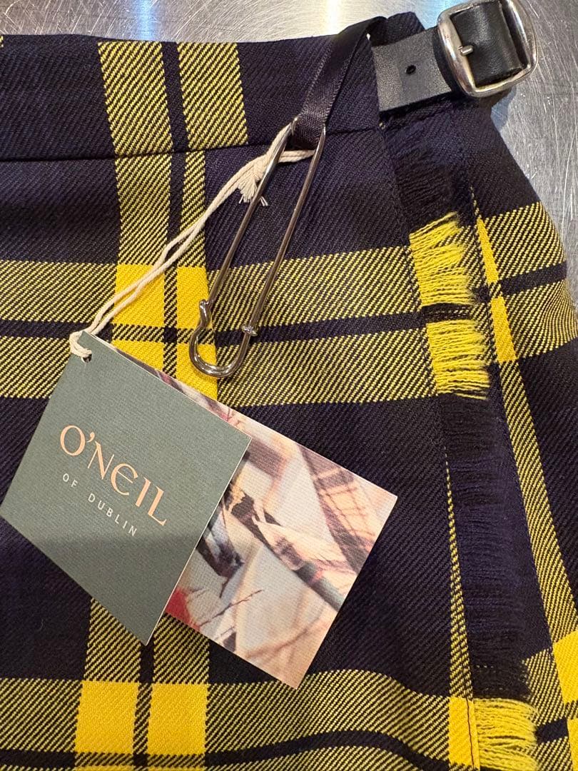 O'NEIL of DUBLIN☆イエロー☆マキシキルトスカートロングゴムなし