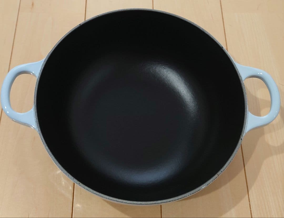ルクルーゼ マルミット 22cm コースタルブルー ブラックマットホーロー