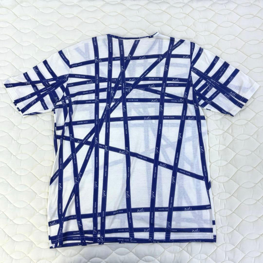 エルメス HERMES PARIS リボン総柄Tシャツ S