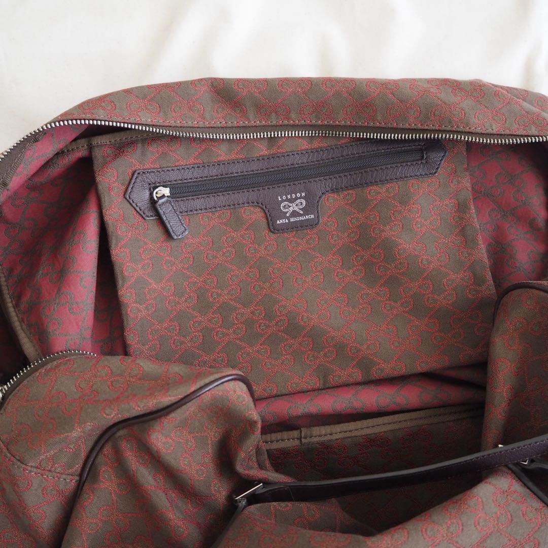 ANYA HINDMARCH リボン柄モノグラム　ボストンバッグ